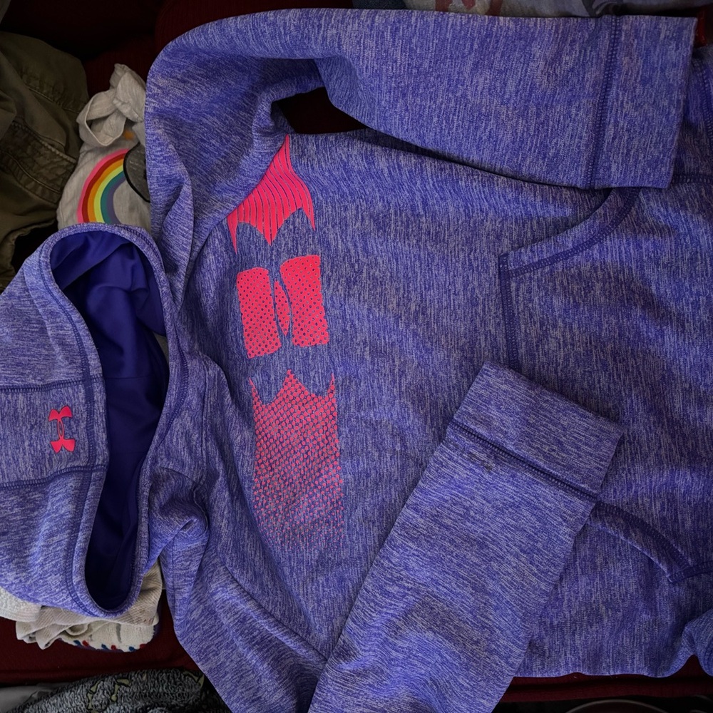 Under Armour Violet Hoodie with Red Logo